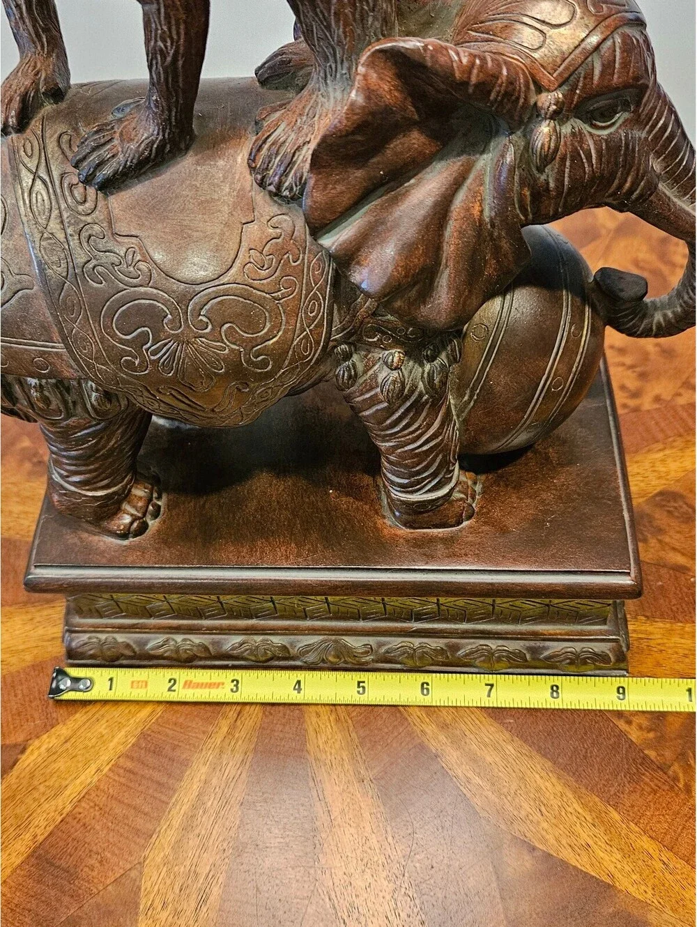 Rare Maitland-Smith Whimsical Elephant & Monkey Figural Table Lamp - 33 In Tall